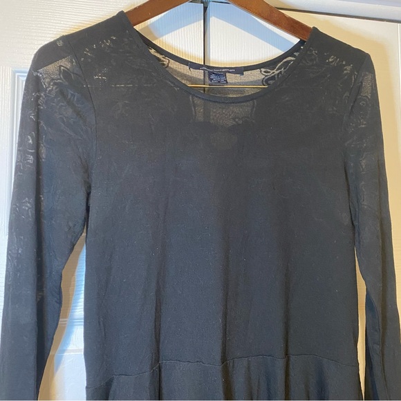 NWOT French Connection Stretch Black Long Sleeve Skater Dress Size 10 - Picture 6 of 16